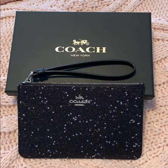 Coach Handbags - Coach Glitter Collection Black Star Wristlet